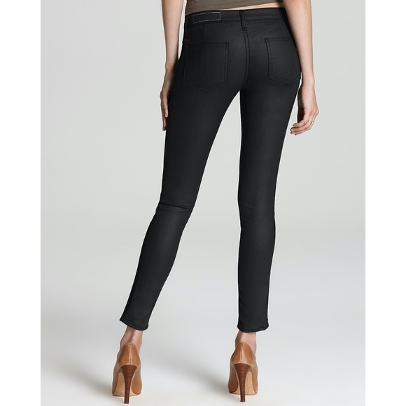 NEW!‎ Rag & Bone Raja Shoreditch Embroidered Black Coated Jeans 27 - Picture 4 of 5